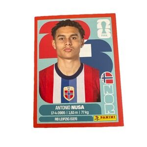 Panini FIFA Sticker Antonio Nusa Red Parallel NOR 19 Norway 2026 Rare